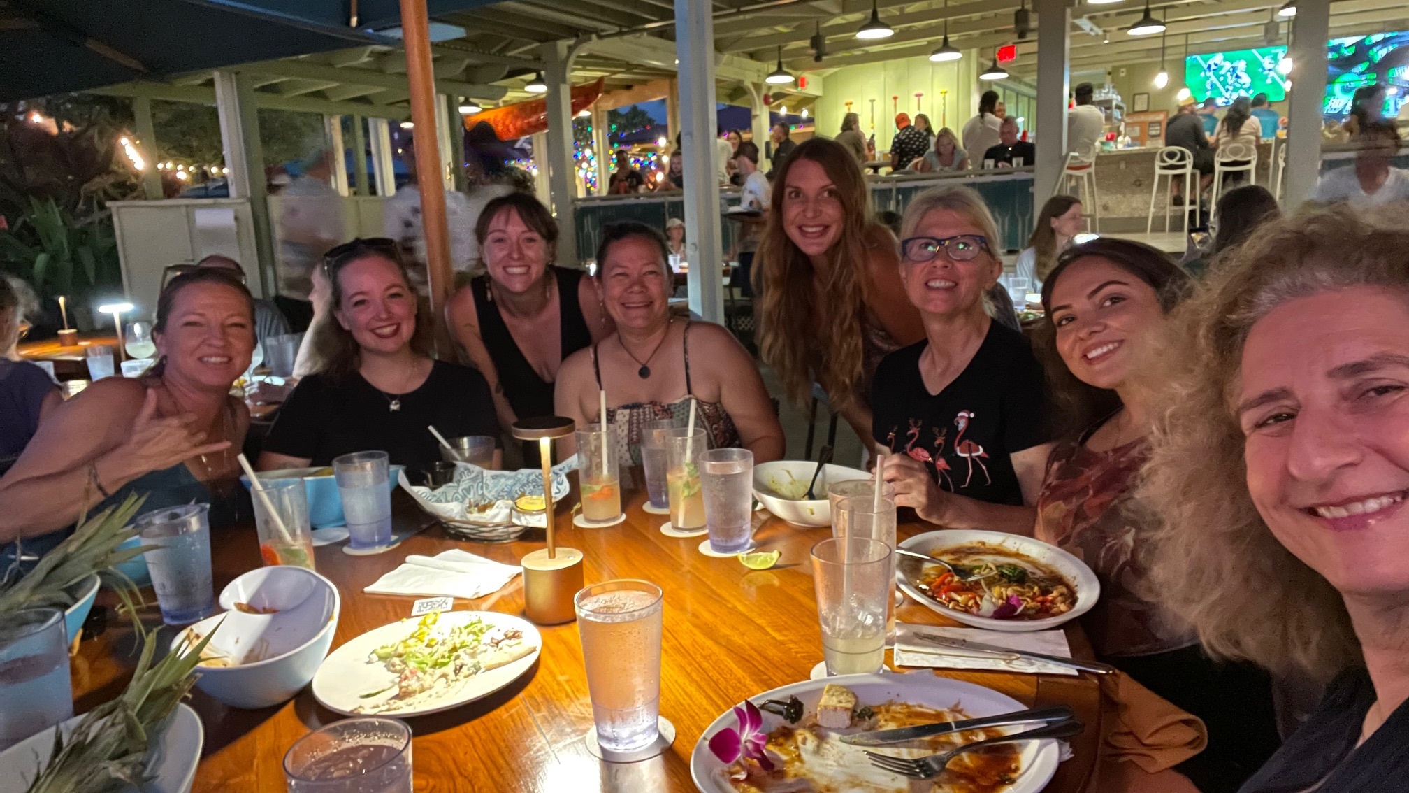 MRA Christmas Dinner. From Left to Right: Ty, Savannah, Ashley, Rhiannon, Ari, Kerstin, Juli, and Martina